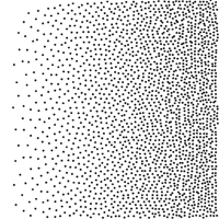 Ramped distribution of dots