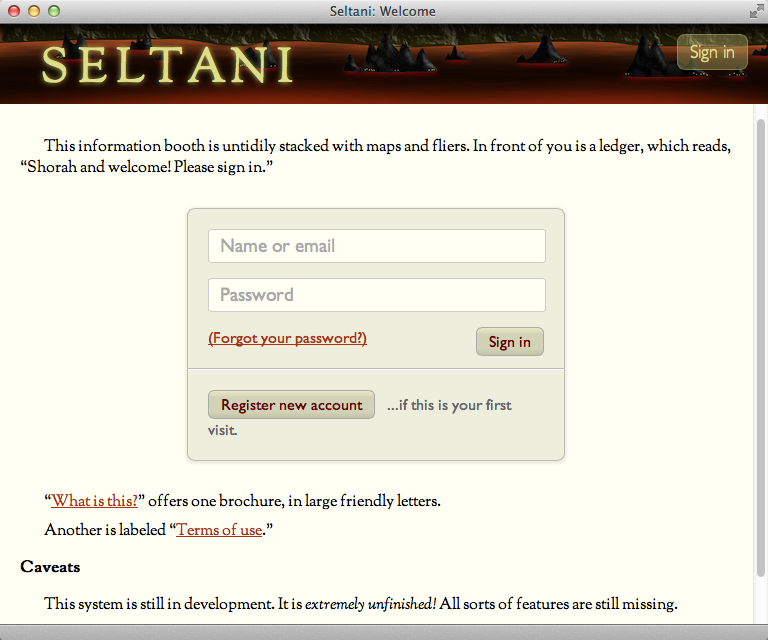 Seltani: front page